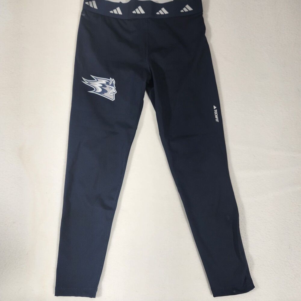 NWT  ADIDAS Womens University of Wisconsin Stout Blue Devils Leggings Sz Large